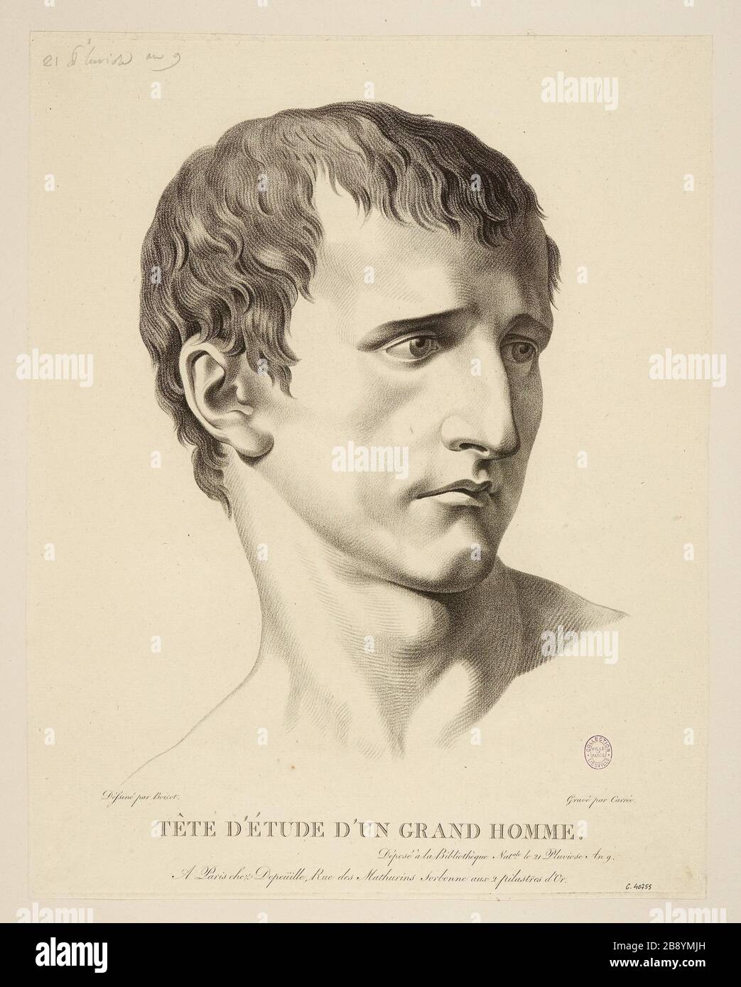 Testa di studio di un grande uomo. Foto Stock