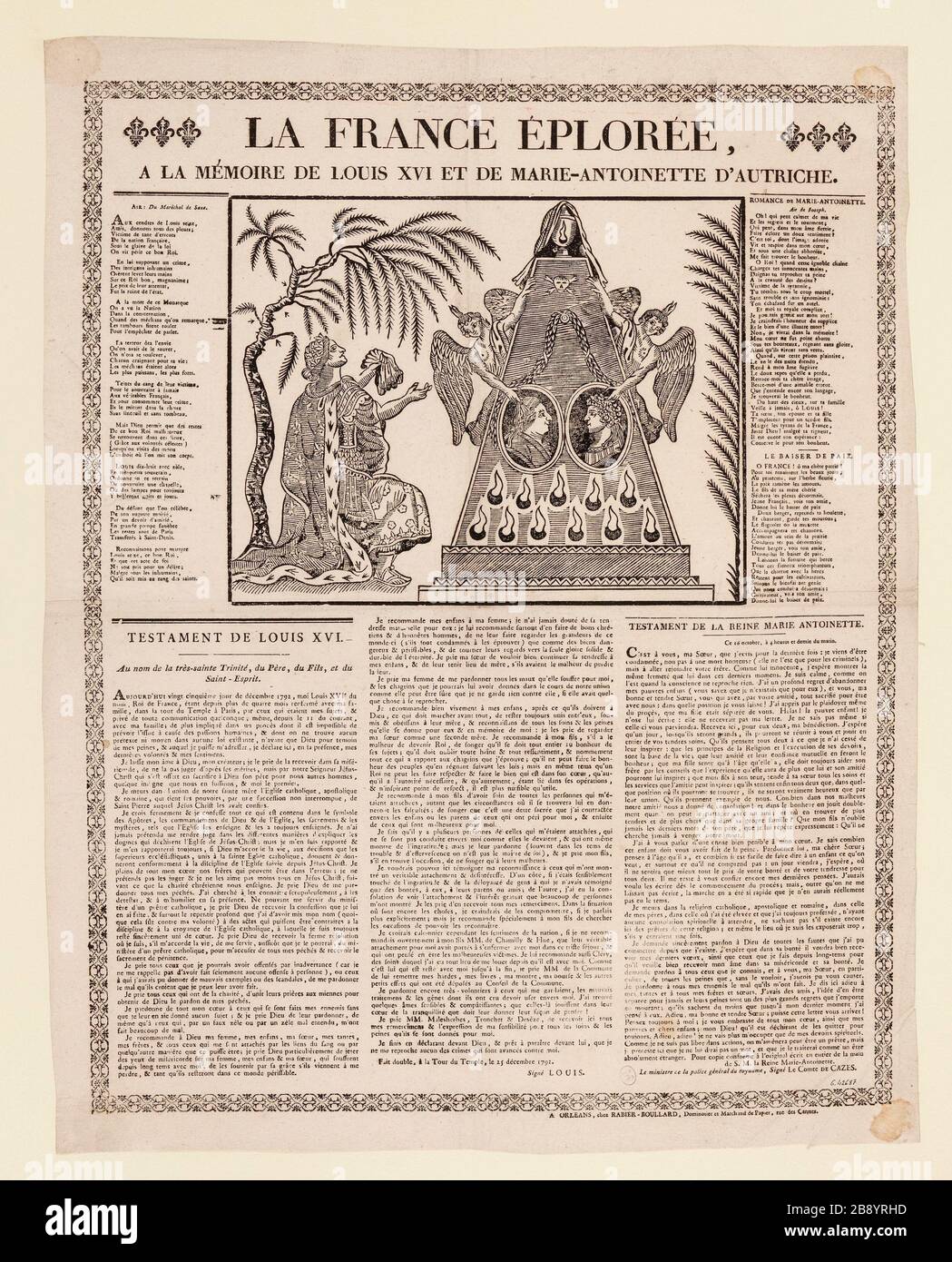 La Francia lacrima / a la memoria di Luigi XVI e Maria Antonietta di AURICHE. Foto Stock