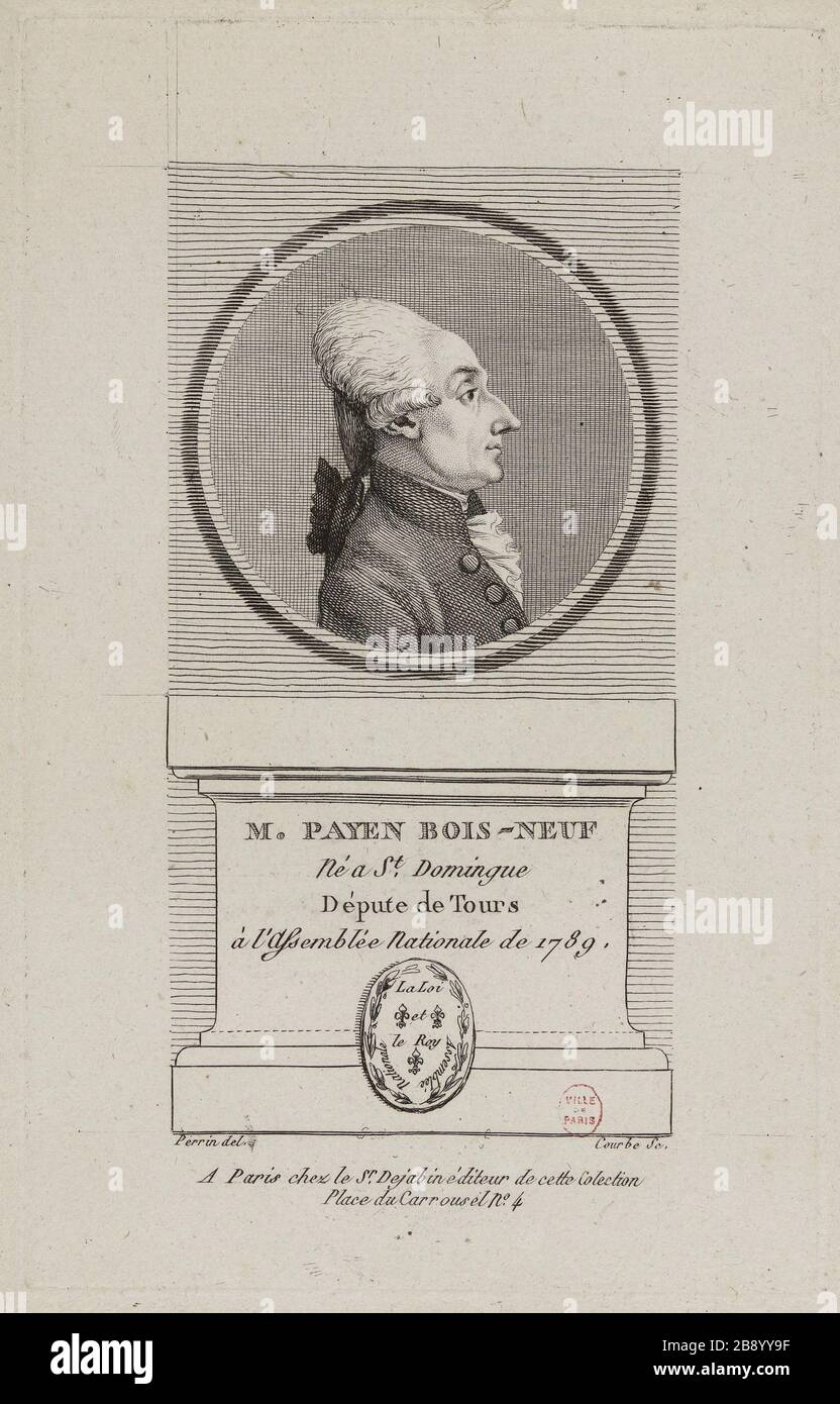 Il Sig. Payen Bois Neuf Tours MP. Wilbrode-Magloire-Nicolas Courbe (né en 1754). 'M. Payen Bois-Neuf, député de Tours'. Fisionotrace. Parigi, musée Carnavalet. Foto Stock