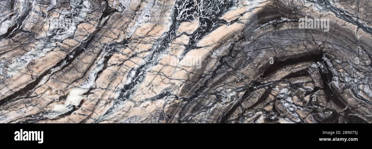 Superlativa struttura in marmo a contrasto per il design. Modello di lastra lungo per il vostro disegno interno o Web site. Immagine di alta qualità per un'illustrazione perfetta. Foto Stock