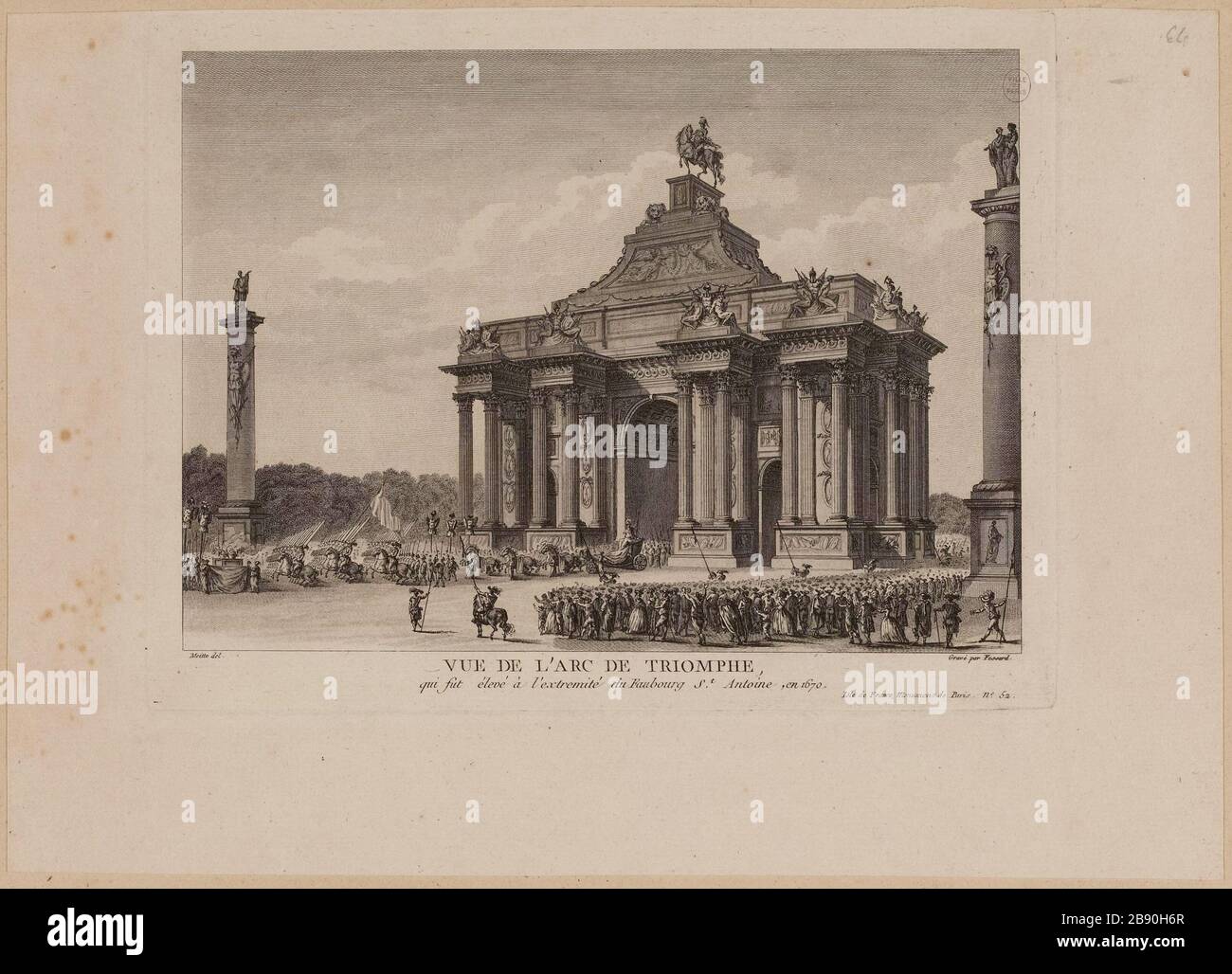 Arc de Triomphe du Faubourg St. Antoine costruito nel 1670 in onore di Louis le Grand Foto Stock