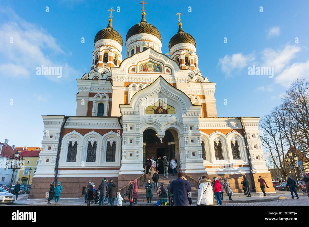 Tallinn, Estonia -01.05.20: Cattedrale di San Alessandro Nevsky - Cattedrale di Stavropegial Cattedrale ortodossa Chiesa a Vyshgorod, Tallinn. Foto Stock