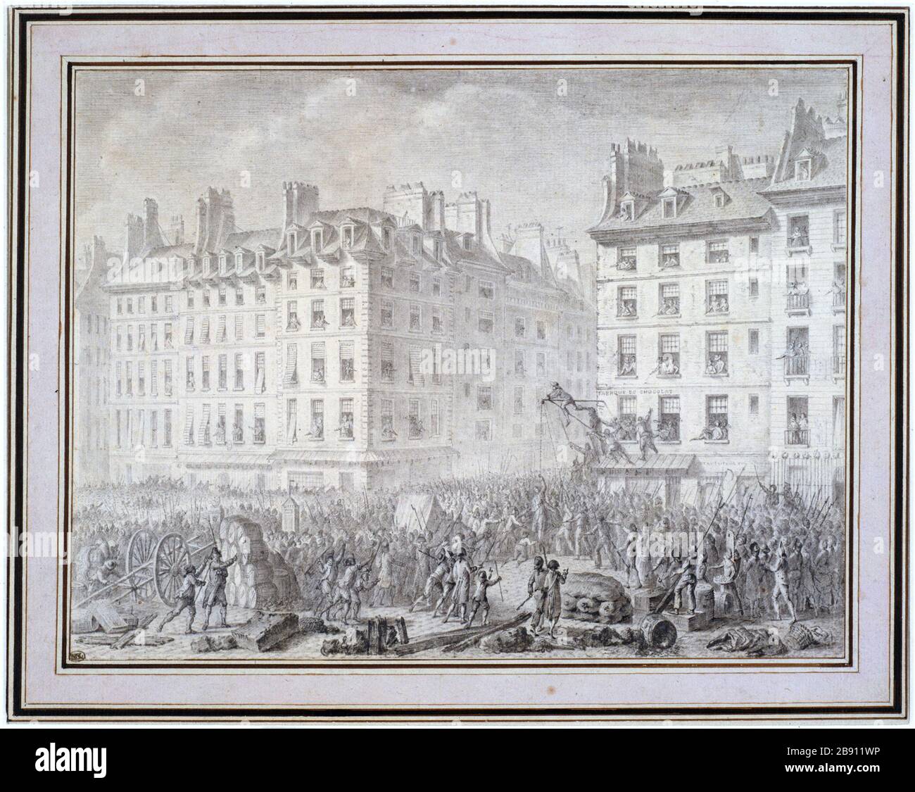INCUBO DI PIÙ PIENO PLACE DE GREVE Jean-Louis le Jeune Prieur (1759-1795). 'Suplice de Foulon, Place de Grève, le 23 juillet 1789'. Dessin. Parigi, musée Carnavalet. Foto Stock