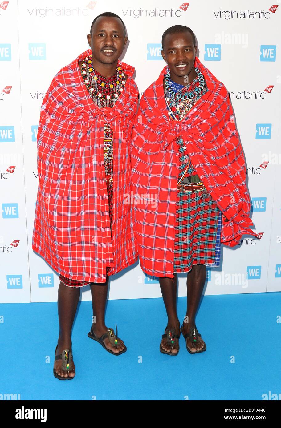 Mar 22, 2017 - Londra, Inghilterra, Regno Unito - WE Day 2017, SSE Wembley Arena - Outside Arrivals Photo show: Wilson e Jackson, gli ultimi guerrieri Maasai Foto Stock