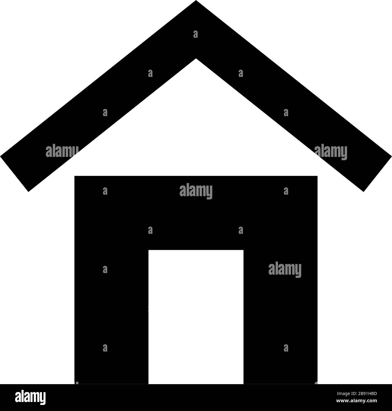 Icona glyph casa su sfondo bianco. Home semplice pittogramma isolato nero. Web Sign. Forma geometrica per giochi e applicazioni. Logo elemento vettore immobiliare. Illustrazione Vettoriale