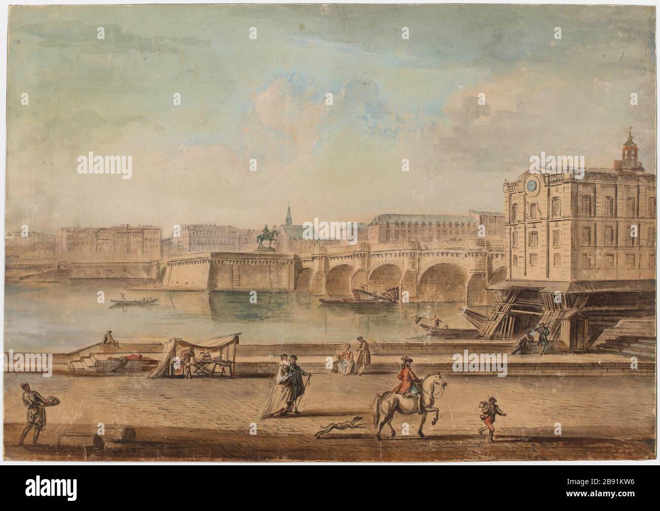 Il nuovo ponte e la donna samaritana. (Titolo assegnato) Foto Stock