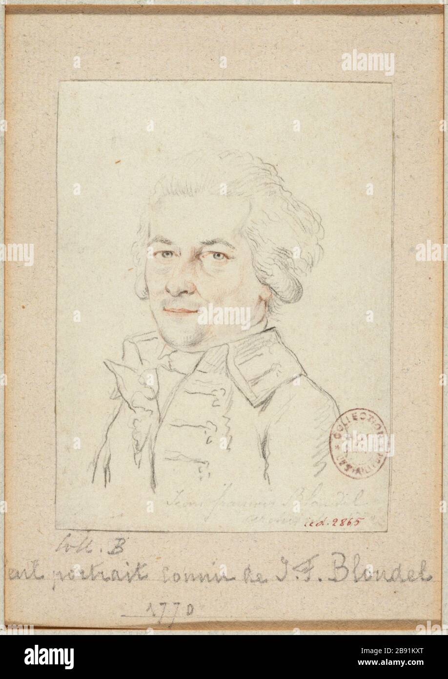 JACQUES FRANCOIS BLONDEL "Jacques François Blondel". Anonima di Dessin, 1770. Parigi, musée Carnavalet. Foto Stock
