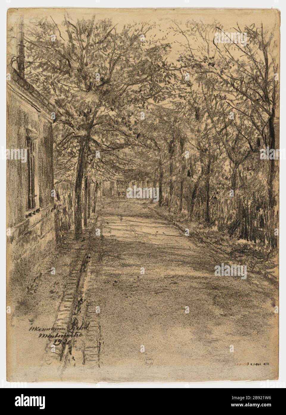 Giardino a Montmartre, 24 rue Norvins (titolo fittizio) Foto Stock