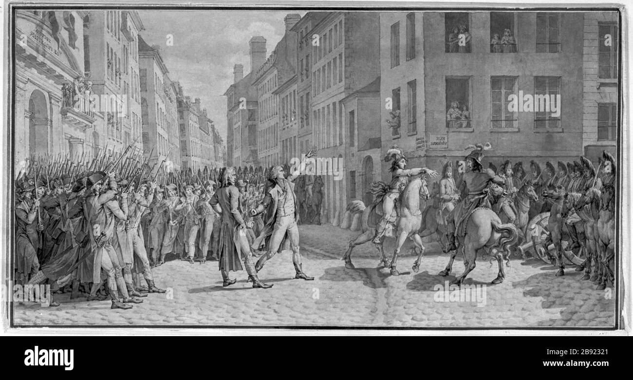 COMBAT 13 VENDEMIAIRE Jean-Jacques-François le Barbier (1738-1826). «Combat au 13 vendémiaire an IV». Parigi, musée Carnavalet. Foto Stock