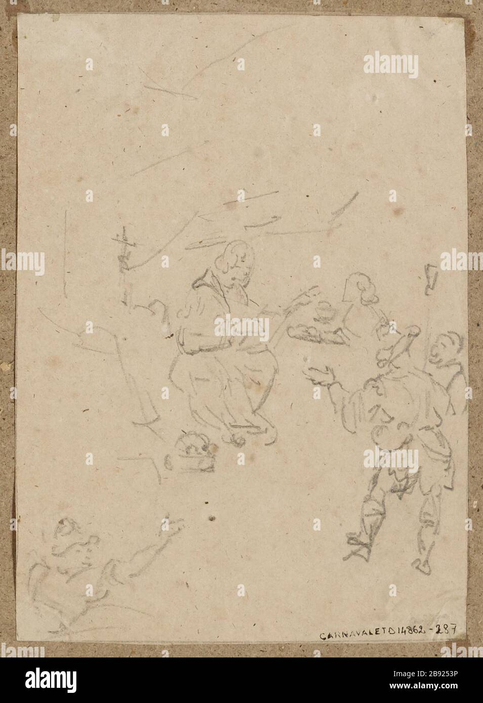 Studio, probabilmente per religioso progetto di vetro colorato. (Titolo fittizio) Foto Stock