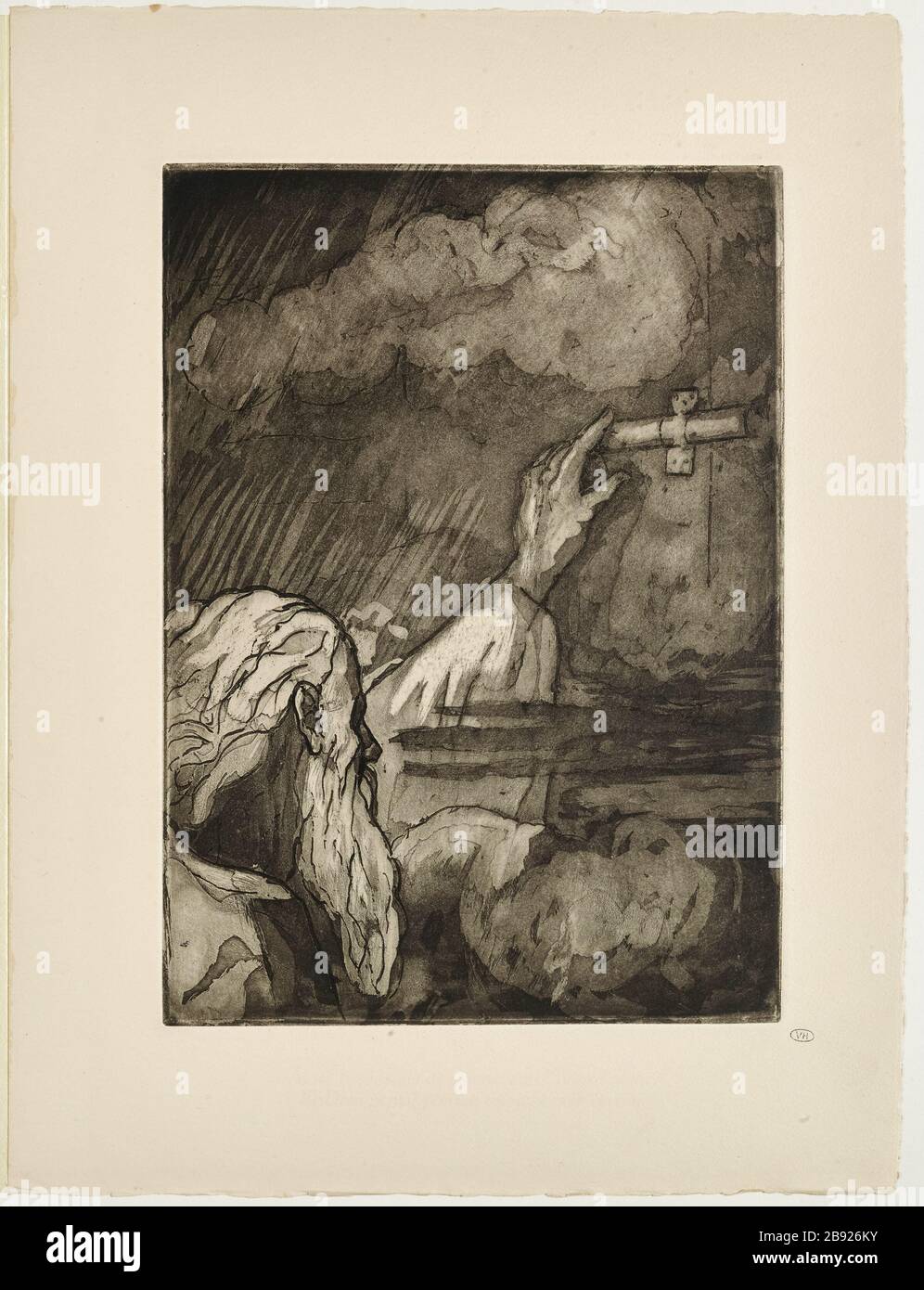 8 - così Noè, seguì la sua, entrò nell'arca, / e Dio pensieroso uscì dalla serratura Foto Stock