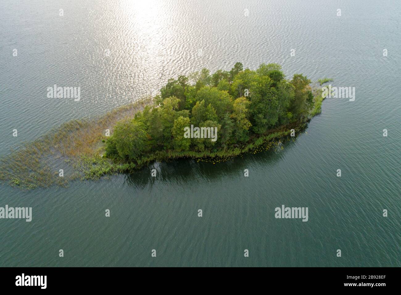 Aereo di un'isola disabitata nell'arcipelago vicino a VÃ¤stervik Foto Stock