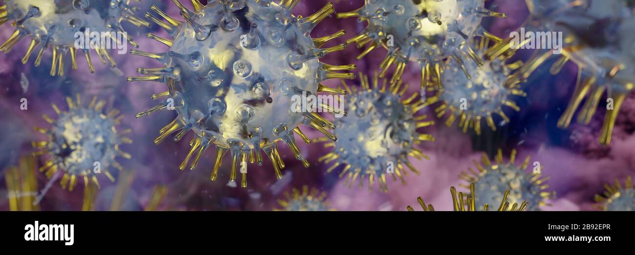 Focolaio di coronavirus, patogeno Covid-19, pandemia del virus Sars-cov-2 Foto Stock