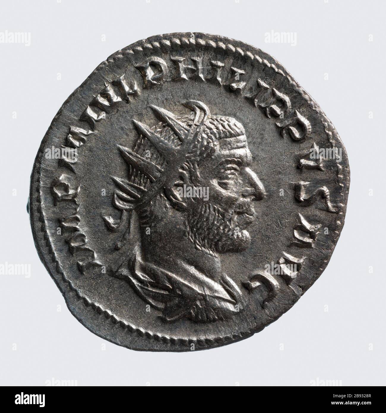 Antoniniano di Filippo il Arabo, 247 Antoninien de Philippe l'Arabe. Argent, 247. Parigi, musée Carnavalet. Foto Stock