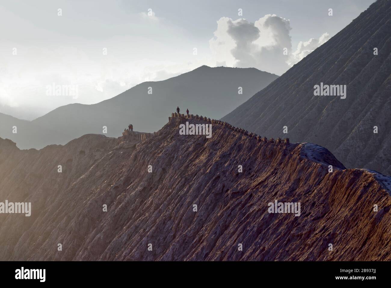 Monte del Parco Nazionale di bromo al tramonto / Golden Hour , Sumatra Indonesia Foto Stock