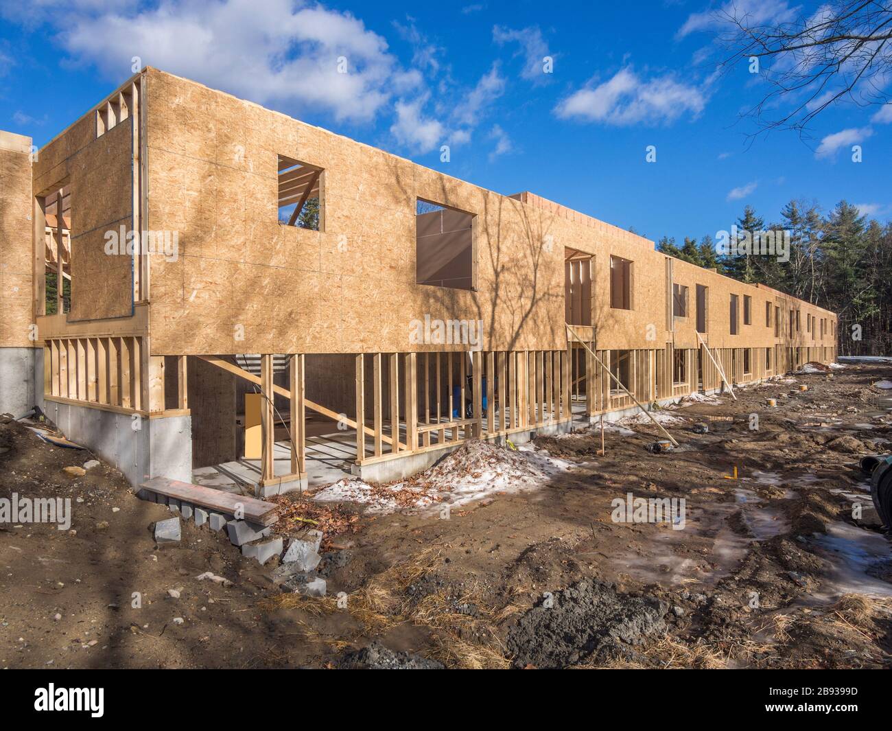 Casa di nuova costruzione di framing Foto Stock
