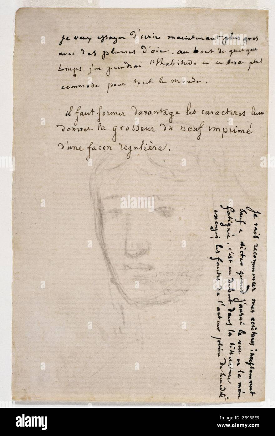 MANOSCRITTO AUTOGRAFO Théophile Gautier (1811-1872). 'Autographe di Manuscrita'. Parigi, Maison de Balzac. Foto Stock