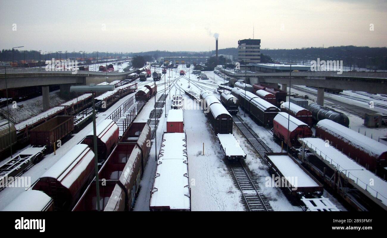 'Deutsch: Rangierbahnhof Maschen von der Decatur Brücke aus nach Süden.; 6 gennaio 2010; il proprio lavoro; C.Mezzo-1 a Wikipedia in tedesco; ' Foto Stock