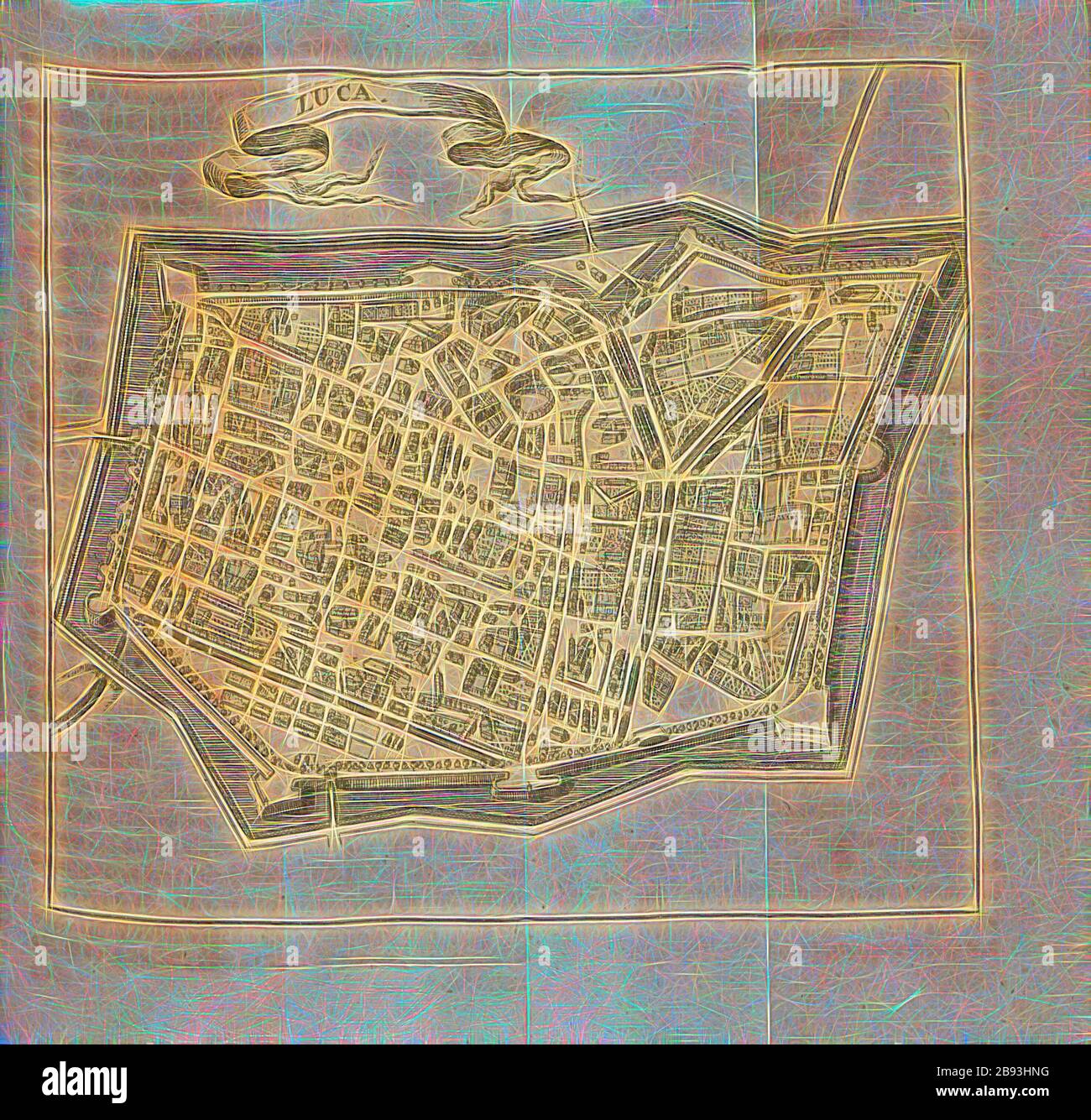 Luca, Plan Lucca, Date apprezzate, S. 804, 1702, Schauplatz des Krieges in Italien, oder accurate Beschreibung der Lombardey: Hertzogthümer und Verfassung von Verkauf Fürstenthümer, Verkauf und Verfauffen, Verkauf, Verkauf, Verkauf, Verkauf, Verkauf, Verkauf, Verkauf, Verkauf, Verkauf, Verkauf, Verkauf, Verkauf, Verkauf, Verkauf, Verkauf, Verkauf, Verkauf, Verkauf, Verkauf, Verk Lipsia: bey Thomas Fritschen, 1702, Reimagined by Gibon, design di calda allegra luce di luminosità e raggi di luce radianza. Arte classica reinventata con un tocco moderno. Fotografia ispirata b Foto Stock