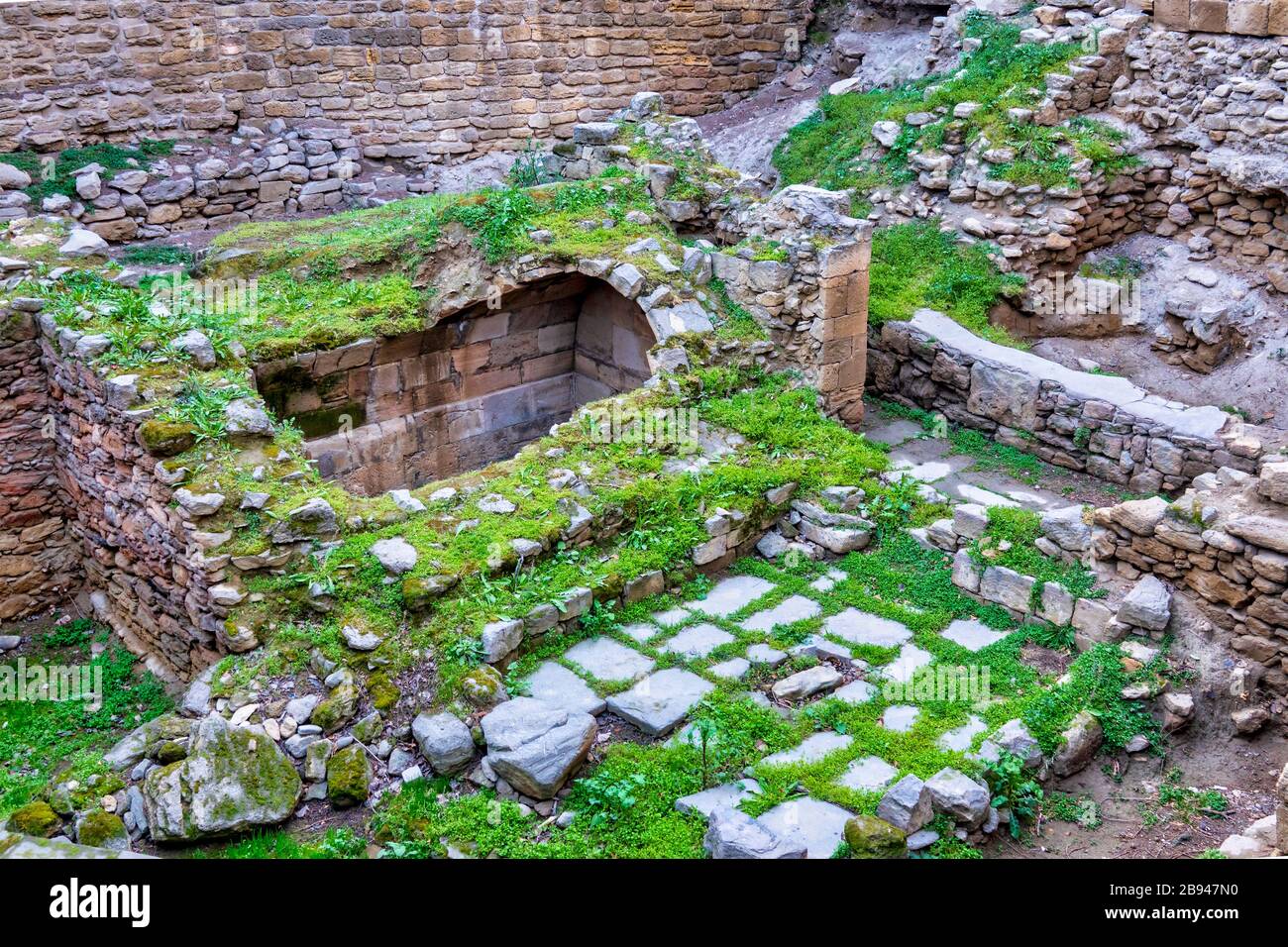 Resti di una famiglia composta in Icheri Sheher, Baku, Azerbaigian Foto Stock