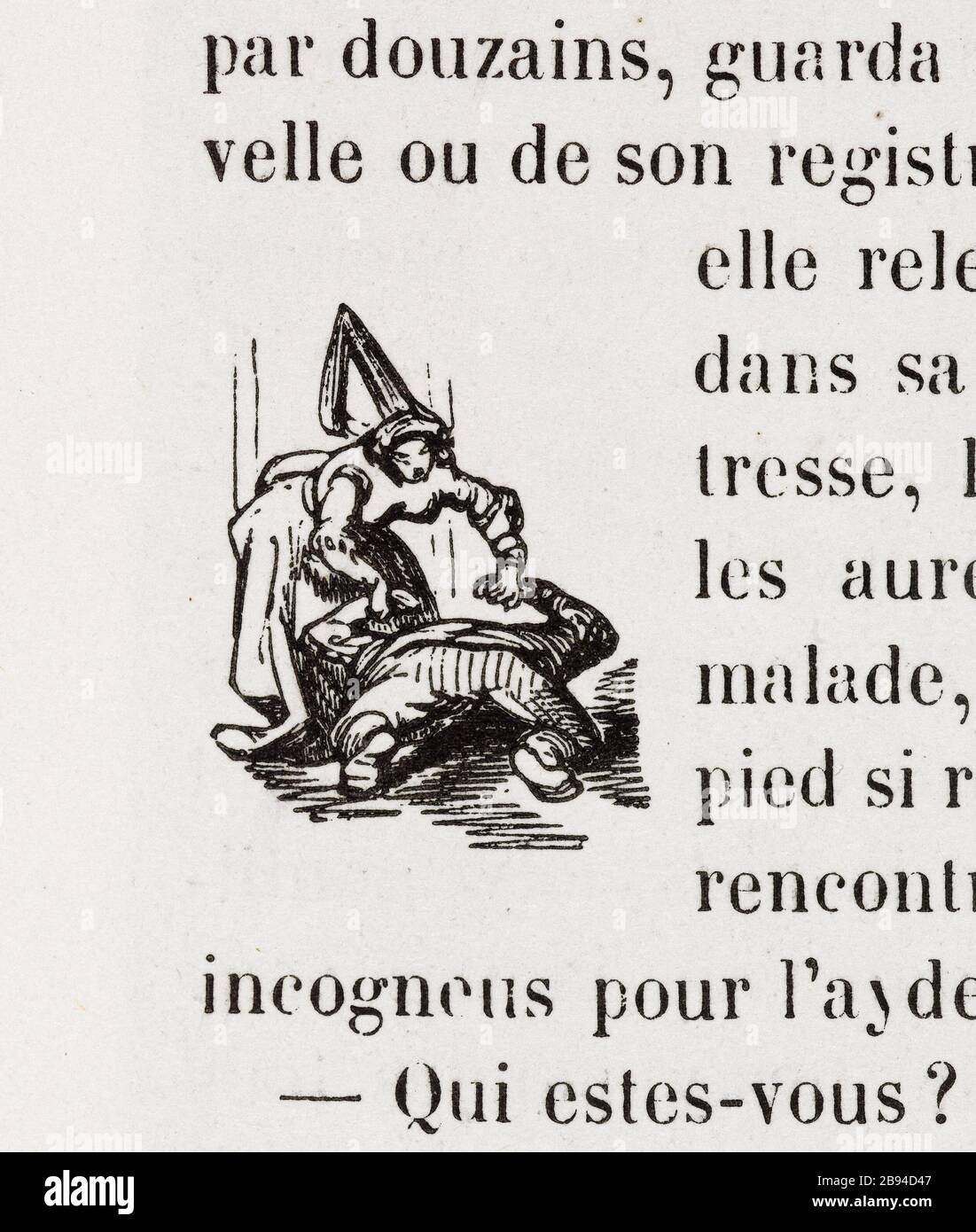 Clemenza. Illustrazione per Honoré de Balzac, The Tales comical, Parigi: General Society Library, 1855 (rating: R8 ° Cc1405) Gustave Doré (1832-1883), dessinateur et Adrien Lavieille (1818-1862), graveur. "Clémence." Illustrazione pour Honoré de Balzac, 'Les Contes drolatiques', Parigi : Société générale de librairie, 1855'. Gravure sur bois. Parigi, Maison de Balzac. Foto Stock