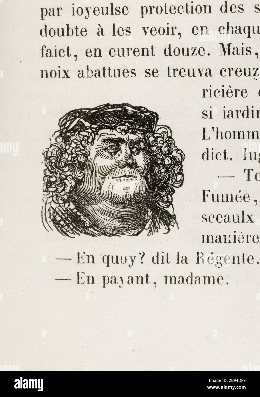 Magistrato. Illustrazione per Honoré de Balzac, The Tales comical, Parigi: General Society Library, 1855 (rating: R8 ° Cc1405) Gustave Doré (1832-1883), dessinateur et Gérard (XIXème siècle), graveur. "Agistrat." Illustrazione pour Honoré de Balzac, 'Les Contes drolatiques', Parigi : Société générale de librairie, 1855'. Gravure sur bois. Parigi, Maison de Balzac. Foto Stock