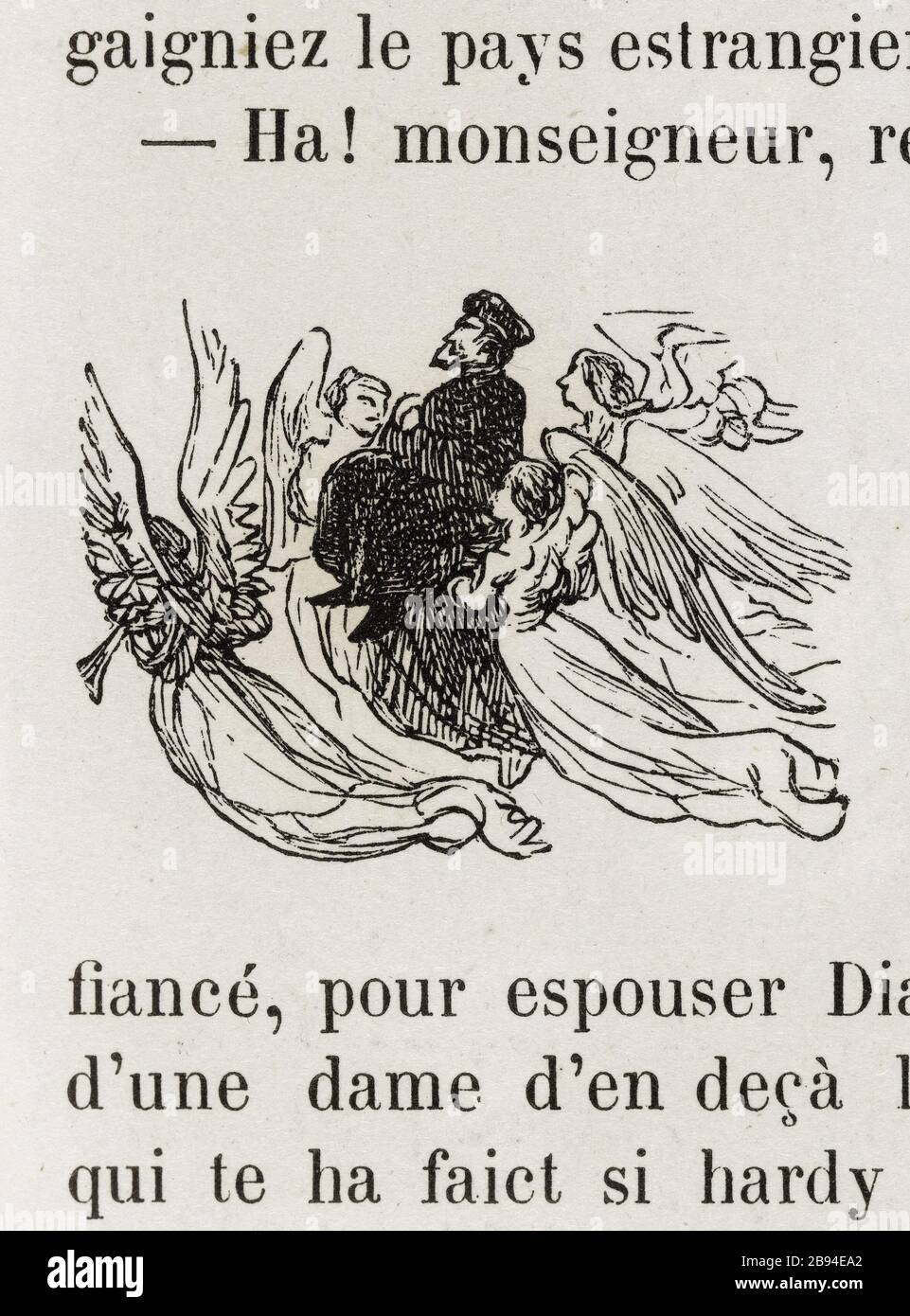 Apoteosi. Illustrazione per Honoré de Balzac, The Tales comical, Parigi: General Society Library, 1855 (rating: R8 ° Cc1405) Gustave Doré (1832-1883), dessinateur et Adrien Lavieille (1818-1862), graveur. "Apothéose." Illustrazione pour Honoré de Balzac, 'Les Contes drolatiques', Parigi : Société générale de librairie, 1855'. Gravure sur bois. Parigi, Maison de Balzac. Foto Stock