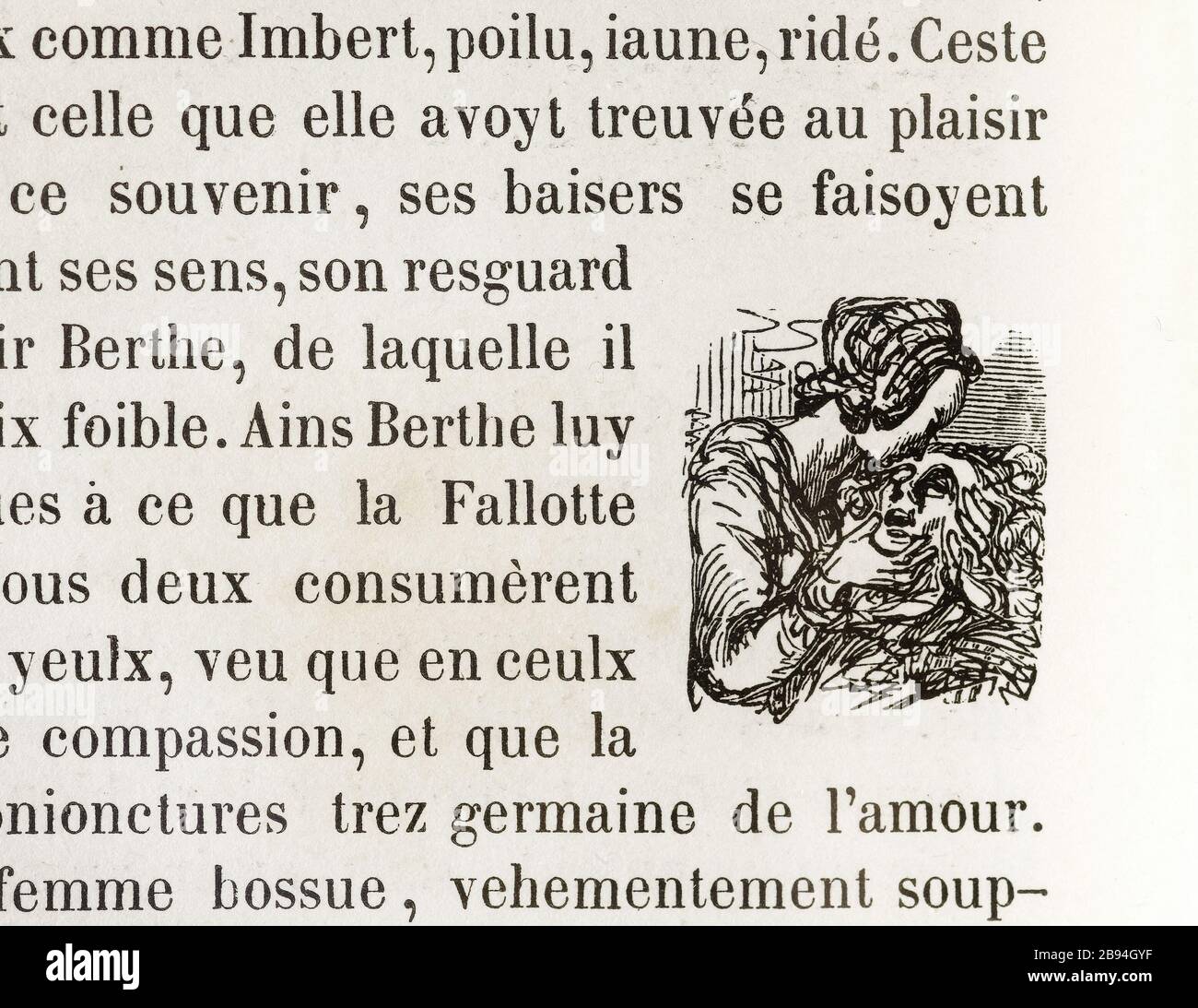 Lamentazioni. Illustrazione per Honoré de Balzac, The Tales comical, Parigi: General Society Library, 1855 (rating: R8 ° Cc1405) Gustave Doré (1832-1883), dessinateur et Adrien Lavieille (1818-1862), graveur. 'Lamentazioni.' Illustrazione pour Honoré de Balzac, 'Les Contes drolatiques', Parigi : Société générale de librairie, 1855'. Gravure sur bois. Parigi, Maison de Balzac. Foto Stock
