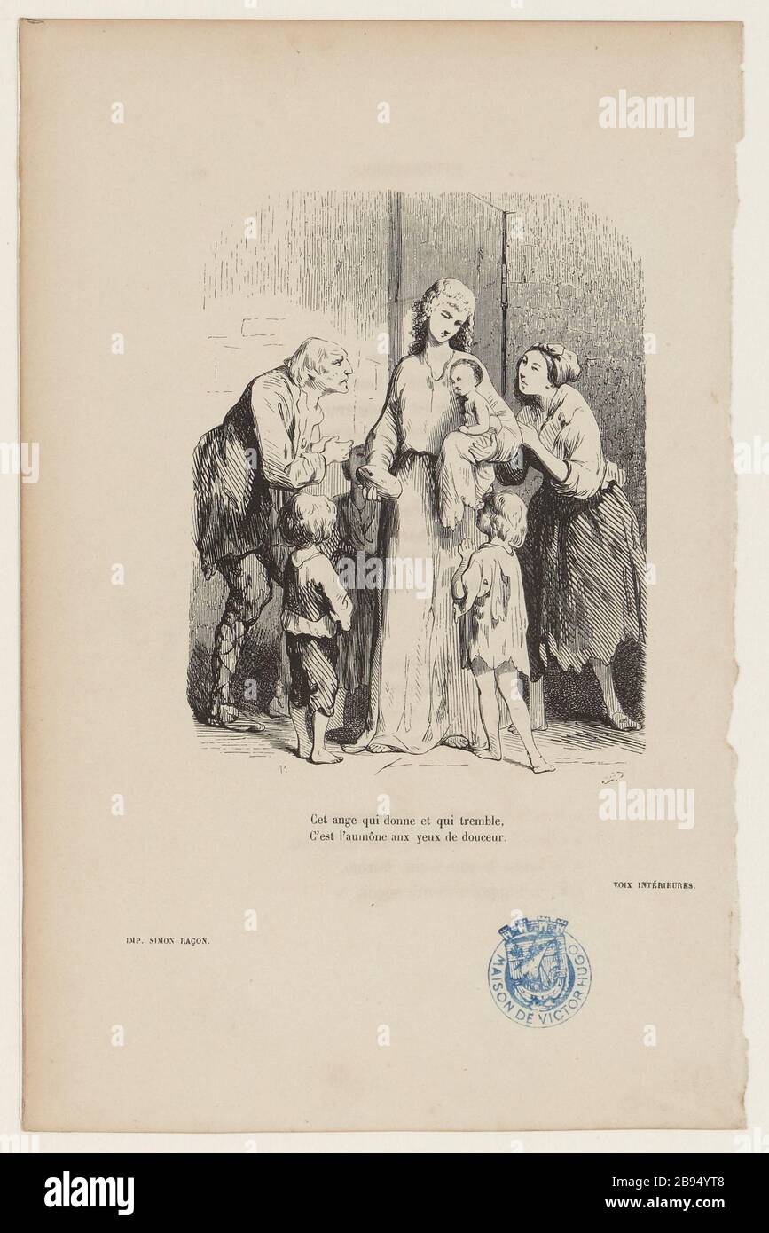 [La voce interiore, V, Dio è sempre là] questo angelo che dà e che trema è elemosina agli occhi gentili. Foto Stock