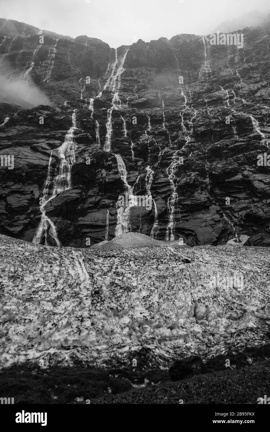 Cascate di Milford Sounds, Nuova Zelanda Foto Stock