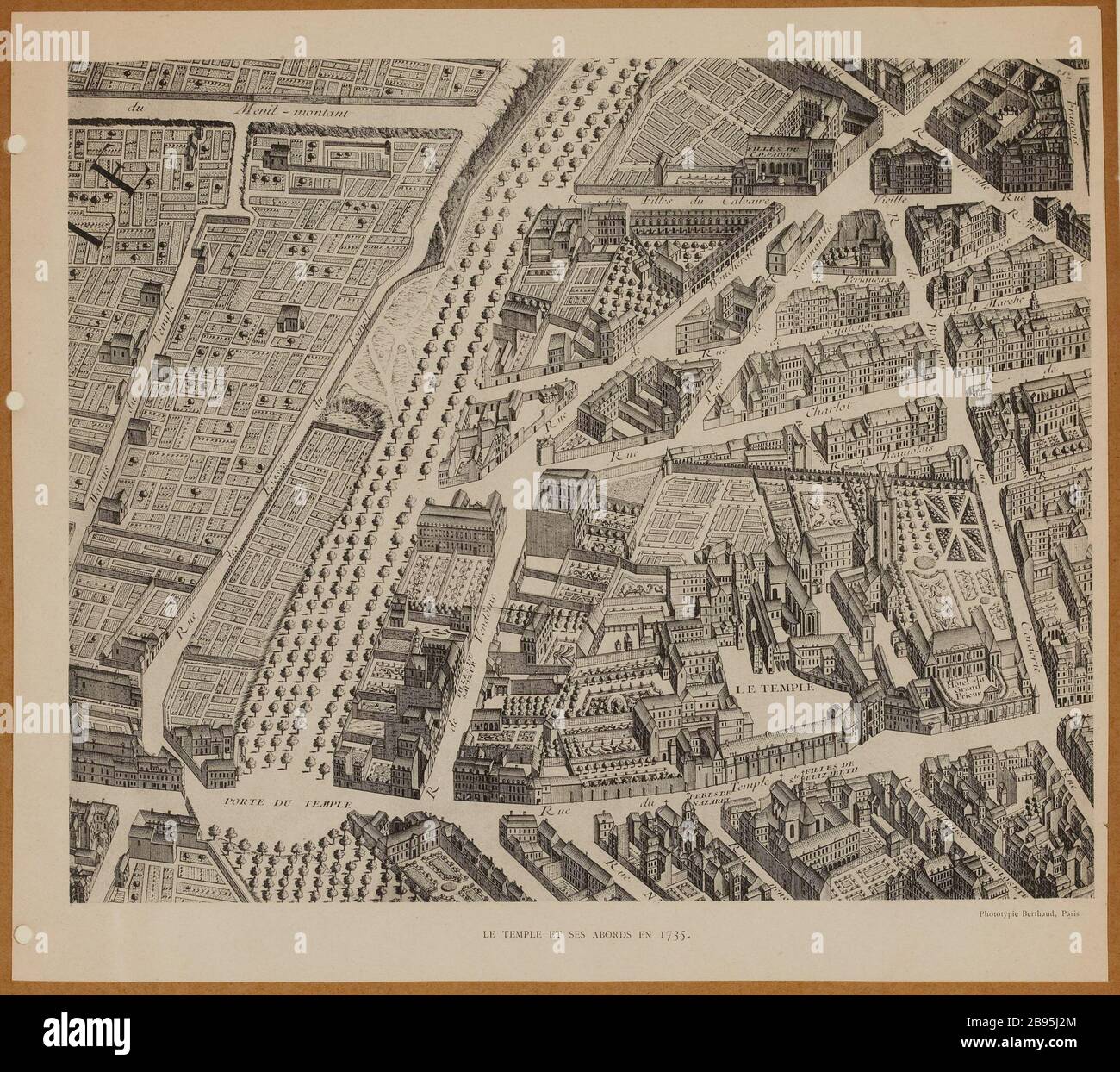 Il Tempio e i suoi dintorni nel 1735, secondo il piano di Turgot Foto Stock