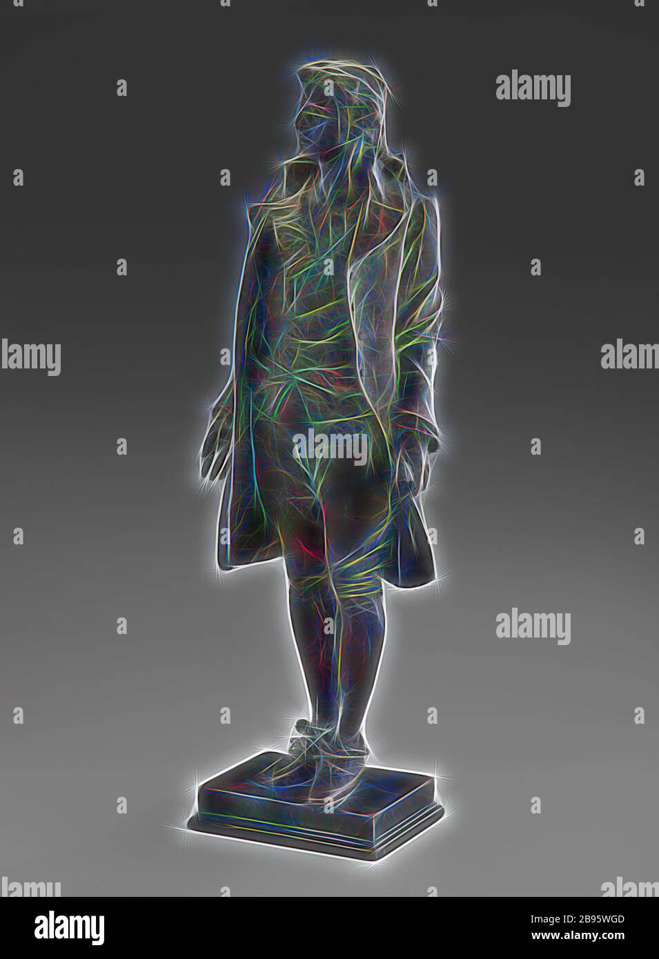 Nathan Hale, Frederick William MacMonnies (americano, 1863-1937), Jaboeuf et Rouard, Foundry (francese), 1890, bronzo, 28-1/4 x 9-3/4 x 6-1/2 pollici, firmato e datato, lato destro, vicino alla parte superiore della base: F. MacMonnies 1890 marchio della fonderia, parte superiore della base, angolo posteriore sinistro: • JABOEUF & ROUARD •, FONDEURS, A, PARIS, 10 & 12, R. DE l'ASILE POPINCOURT, American Pittura e scultura a 1945, Reimagined by Gibon, design di calda allegra luce di luminosità e raggi di luce radianza. Arte classica reinventata con un tocco moderno. Fotografia ispirata al futurismo, abbracciando l'energia dinamica della tecnologia moderna, del movimento, Foto Stock