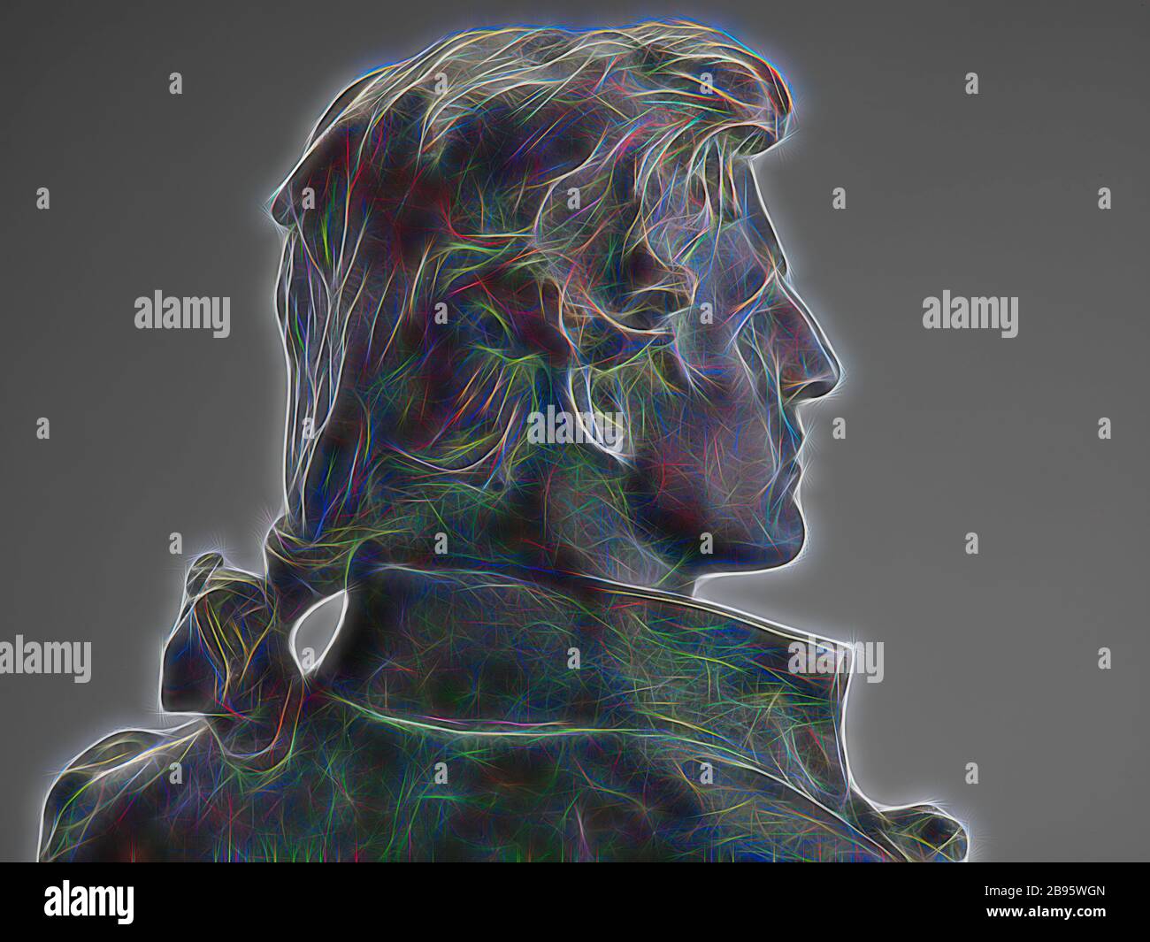 Nathan Hale, Frederick William MacMonnies (americano, 1863-1937), Jaboeuf et Rouard, Foundry (francese), 1890, bronzo, 28-1/4 x 9-3/4 x 6-1/2 pollici, firmato e datato, lato destro, vicino alla parte superiore della base: F. MacMonnies 1890 marchio della fonderia, parte superiore della base, angolo posteriore sinistro: • JABOEUF & ROUARD •, FONDEURS, A, PARIS, 10 & 12, R. DE l'ASILE POPINCOURT, American Pittura e scultura a 1945, Reimagined by Gibon, design di calda allegra luce di luminosità e raggi di luce radianza. Arte classica reinventata con un tocco moderno. Fotografia ispirata al futurismo, abbracciando l'energia dinamica della tecnologia moderna, del movimento, Foto Stock