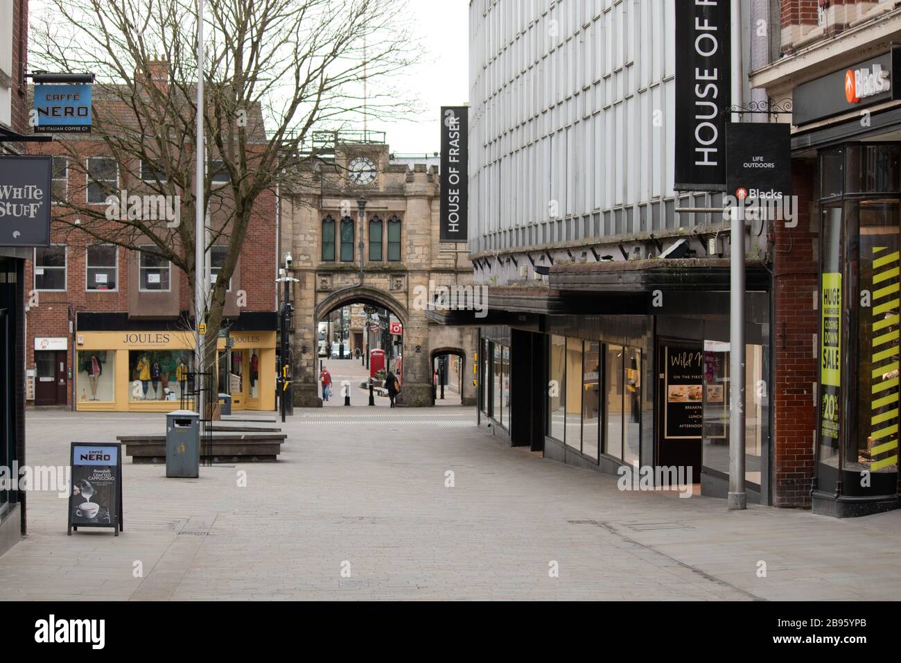 Lincoln High Street ha mostrato all'inizio di Lock Down durante la pandemia Coronavirus Covid 19 Foto Stock