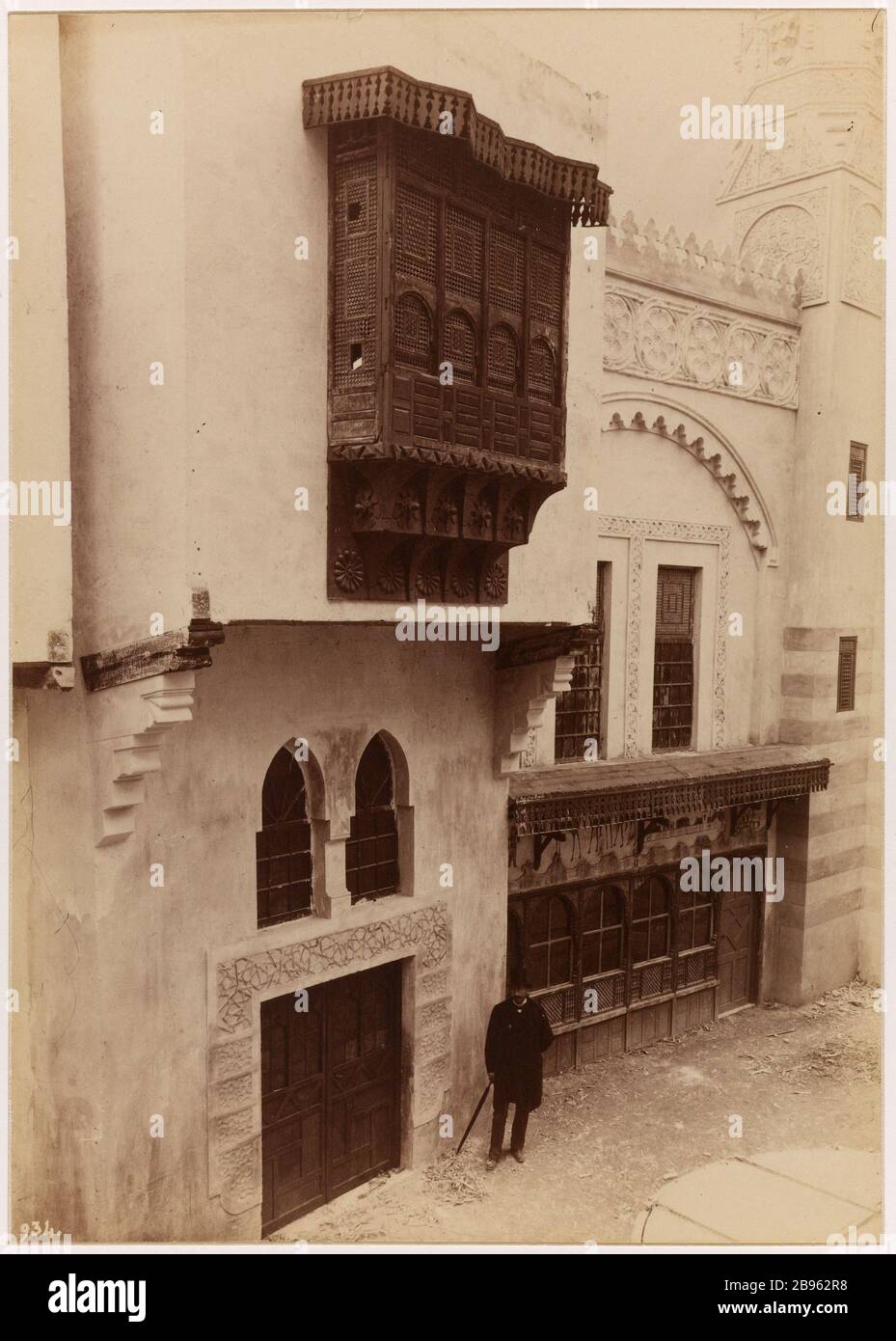 Parigi, le strade del Cairo ricostituito per l'esposizione universale del 1889, il Champ de Mars, 7 ° arrondissement, Parigi. Rue du Caire reconstituée pour l'Exposition Universelle de 1889, au Champ-de-Mars, Parigi (VIIème arr.). Photographie d'Alfred Nicolas Normand (1822-1909). Albuminé di papier, 1889. Parigi, musée Carnavalet. Foto Stock