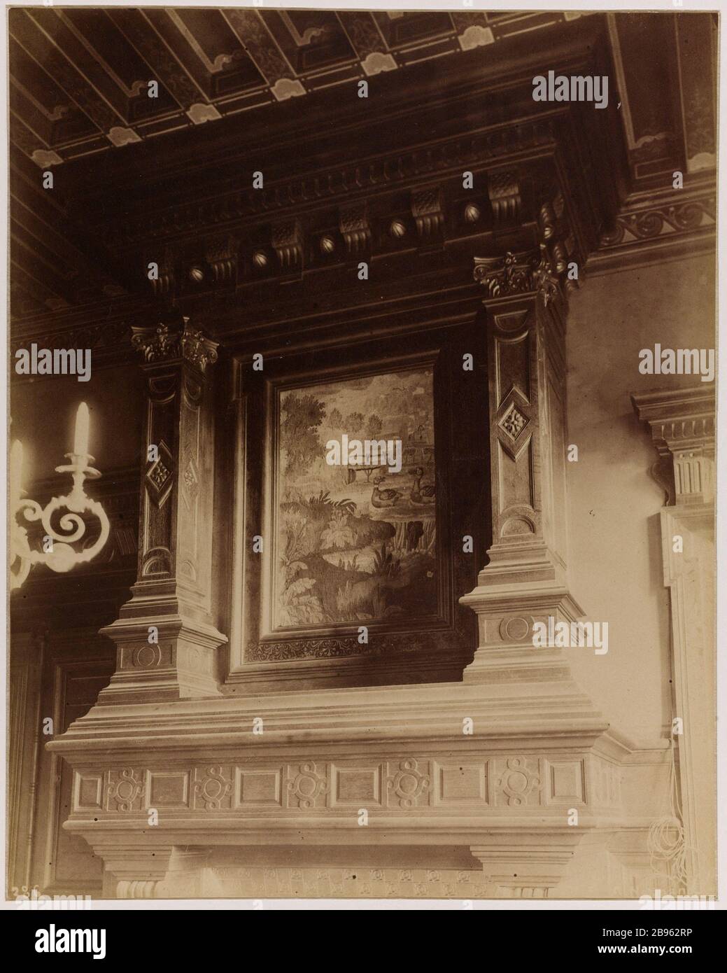 Parigi, l'hotel Reinach Avenue Van Dyck, 8 ° arrondissement, Parigi. Hôtel Reinach, avenue Van Dyck, Parigi (VIIIème arr.). Photographie d'Alfred Nicolas Normand (1822-1909). Albuminé di papier, 1886. Parigi, musée Carnavalet. Foto Stock