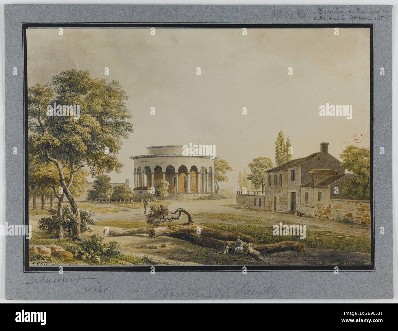 Barriera Reuilly Louis-Philibert Debucourt (1755-1832) d'après Palaiseau. "Barrière de Reuilly". Aquatinte en couleurs. Parigi, musée Carnavalet. Foto Stock