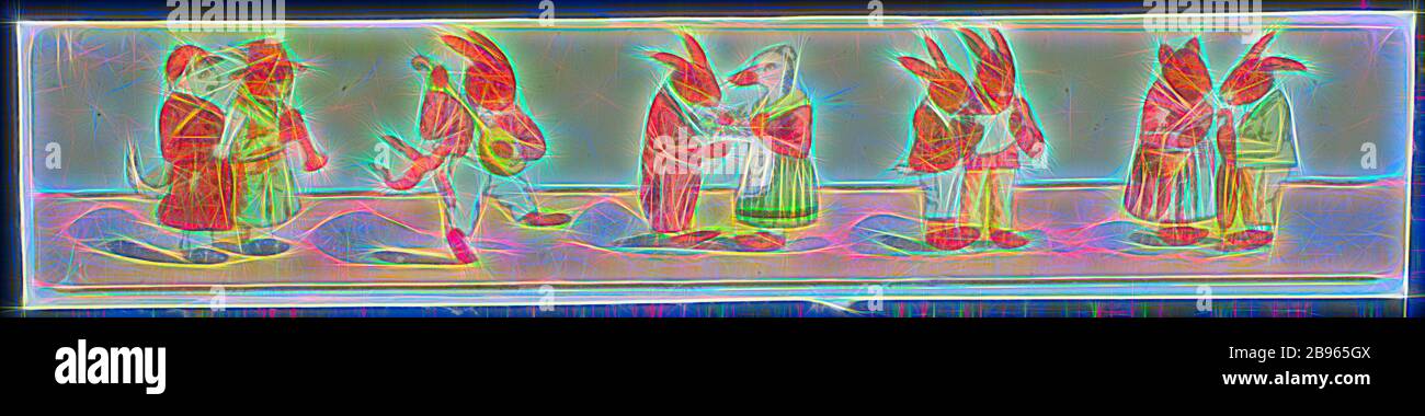 Lantern Slide - Miniature Panorama Format, Animals in Costume, circa 1860-1920, Nome(i) alternativo(i): Children's Slide, Panorama Magic Lantern Slide apparato pre-cinematografico ed epemera i governi australiano e vittoriano nel 1975. Co-fondatore del Museo della Moving Image di Londra, Reimagined di Gibon, design di calore allegro di luminosità e raggi di luce radianza. Arte classica reinventata con un tocco moderno. La fotografia ispirata al futurismo, che abbraccia l'energia dinamica della tecnologia moderna, del movimento, della velocità e rivoluziona la cultura. Foto Stock