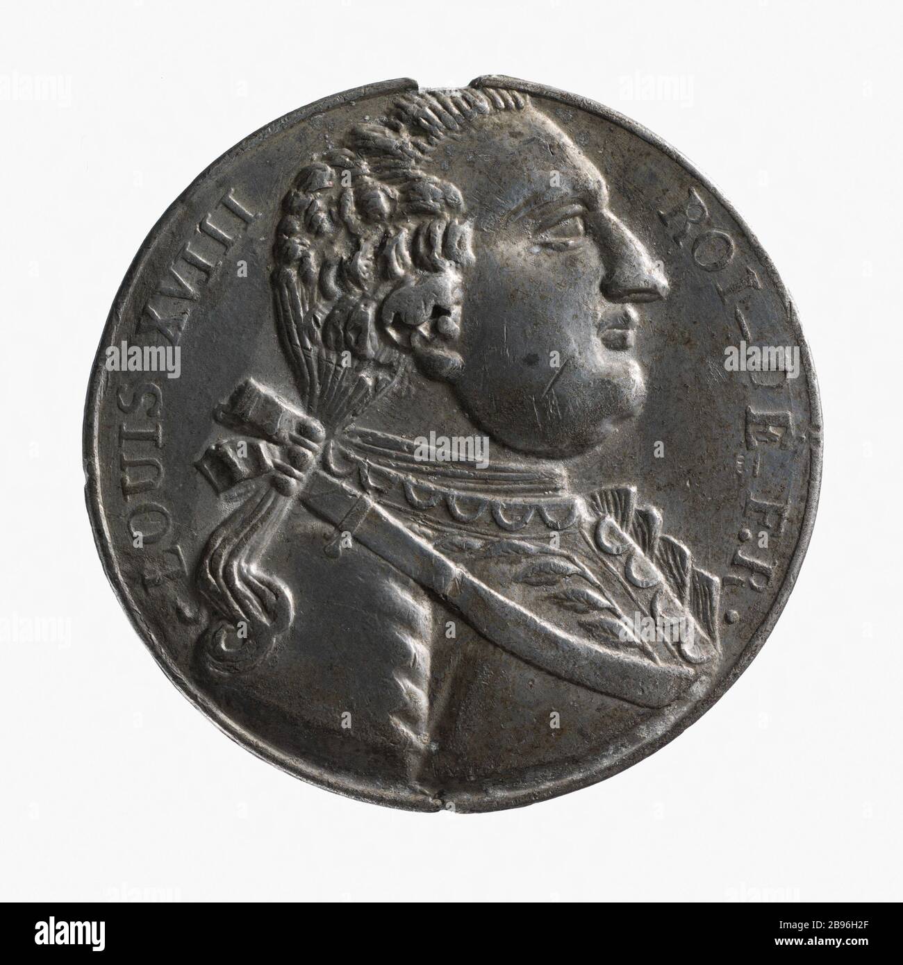 Pace e commercio ', nel maggio 1814 (titolo fittizio) Anonyme. "Paix et Commerce", maggio 1814. Etain coulé en bélière (avers). Parigi, musée Carnavalet. Foto Stock