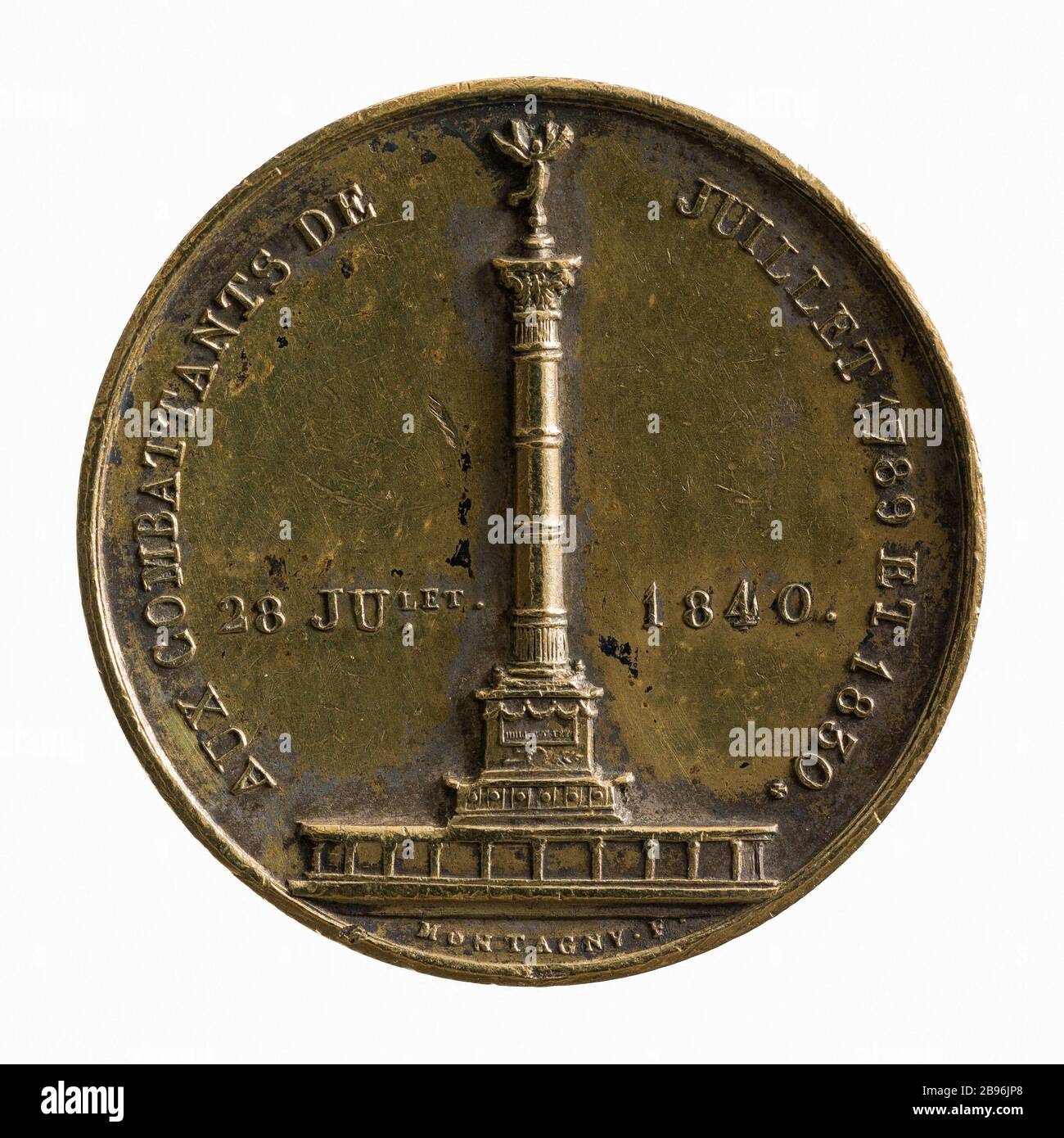 Inaugurazione della colonna di luglio, 28 luglio 1840 (titolo fittizio) Jean-Pierre Montagny (1789-1862). Inaugurazione della colonne de Juillet, 28 juillet 1840. Cuivre. Parigi, musée Carnavalet. Foto Stock