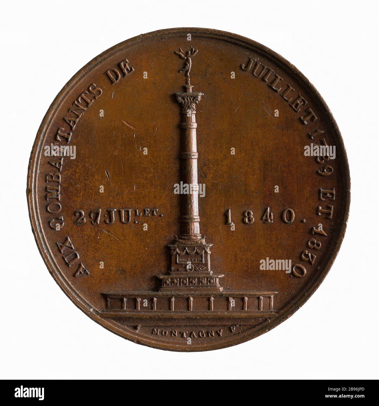 Inaugurazione della colonna di luglio, 28 luglio 1840 (titolo fittizio) Jean-Pierre Montagny (1789-1862). Inaugurazione della colonna di Juillet, 28 Juillet 1840. Cuivre. Parigi, musée Carnavalet. Foto Stock