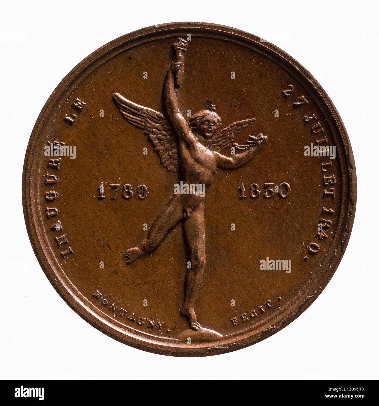 Inaugurazione della colonna di luglio, 28 luglio 1840 (titolo fittizio) Jean-Pierre Montagny (1789-1862). Inaugurazione della colonne de Juillet, 28 juillet 1840. Cuivre. Parigi, musée Carnavalet. Foto Stock