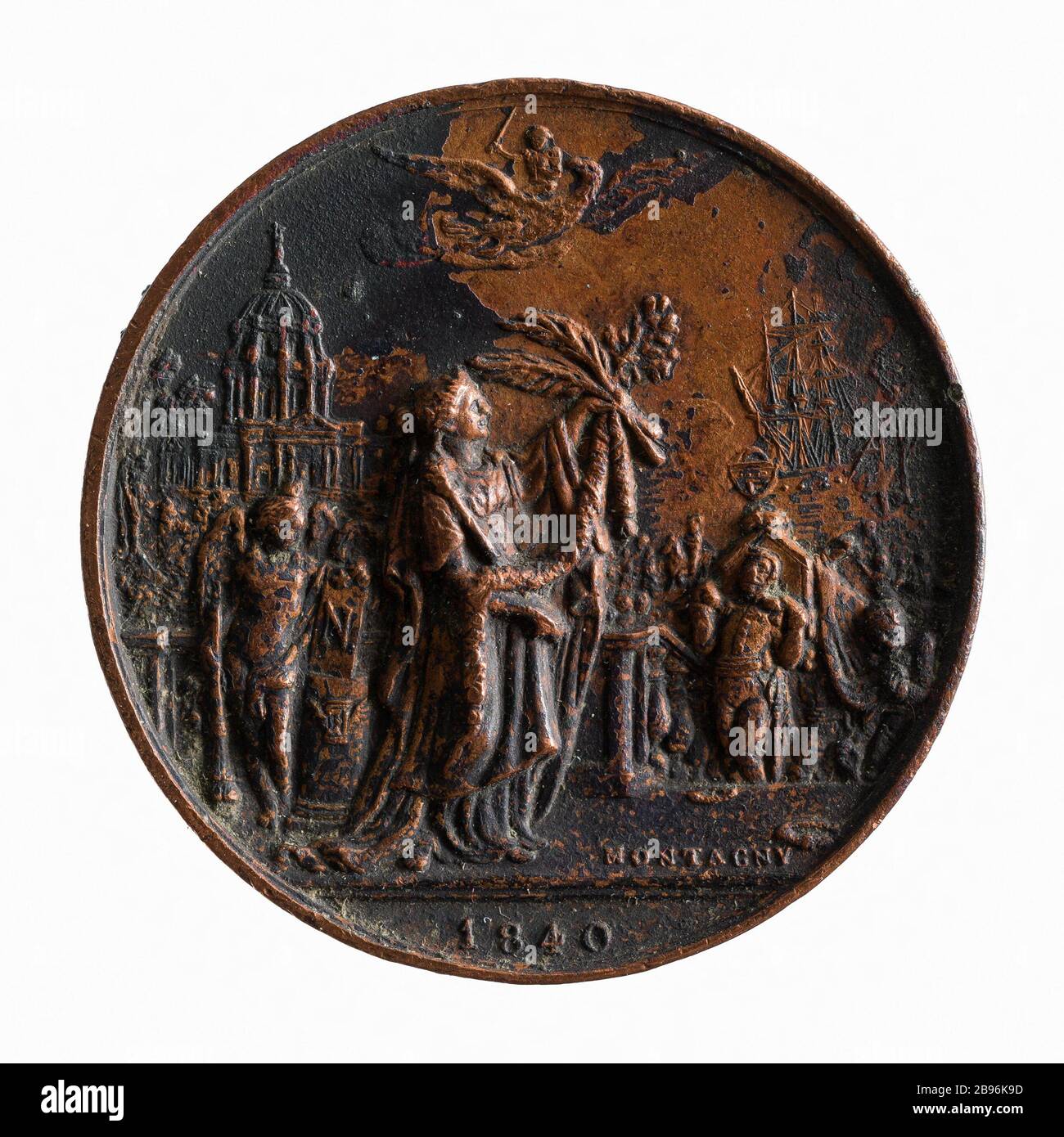 Torna dalle ceneri dell'imperatore Napoleone i, 15 dicembre 1840 (titolo fittizio) Jean-Pierre Montagny (1789-1862). Retour des cendres de l'empereur Napoléon Ier, 15 Décembre 1840. Cuivre. Parigi, musée Carnavalet. Foto Stock