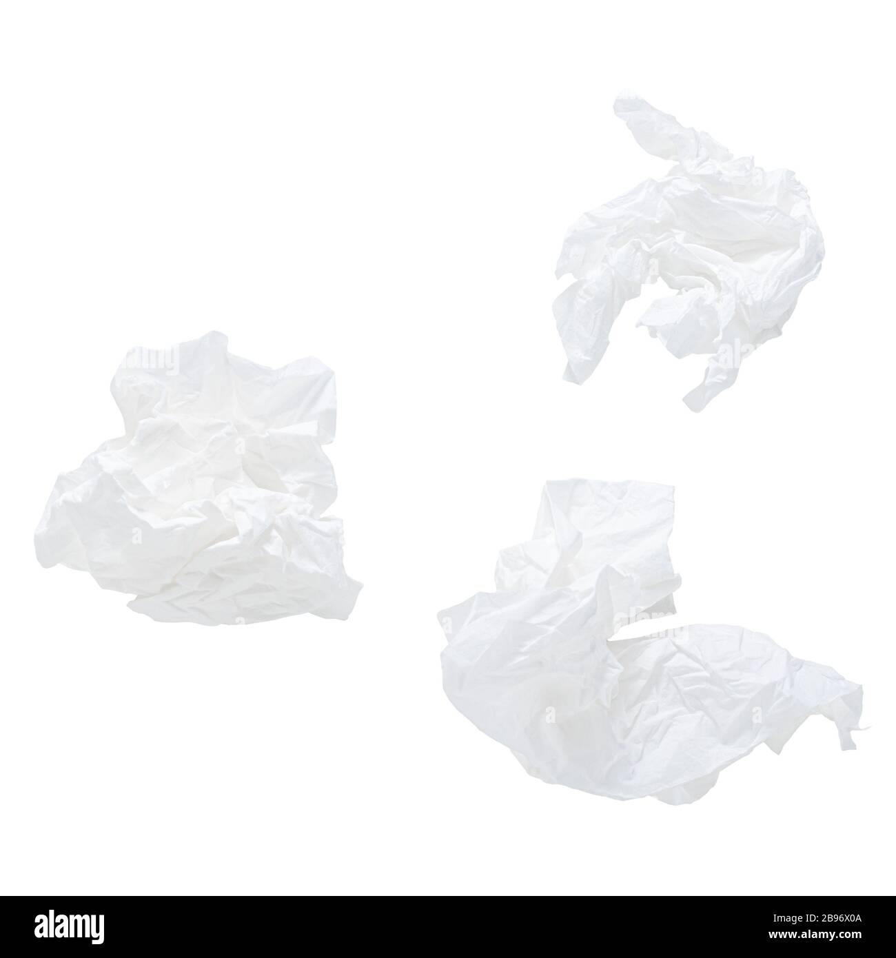 fazzoletto di carta usato isolato su sfondo bianco Foto stock - Alamy