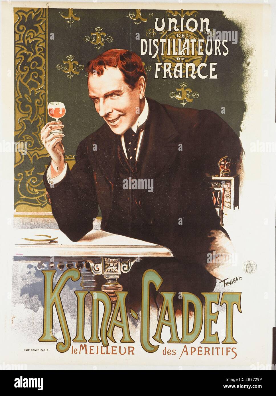 KINA CADET I MIGLIORI APERITIVI Nicolas Tamagno (né it 1862). Imprimerie Camis. Kina Cadet, le Meilleur des apéritifs. Affiche. Lithographie couleur. Parigi, musée Carnavalet. Foto Stock