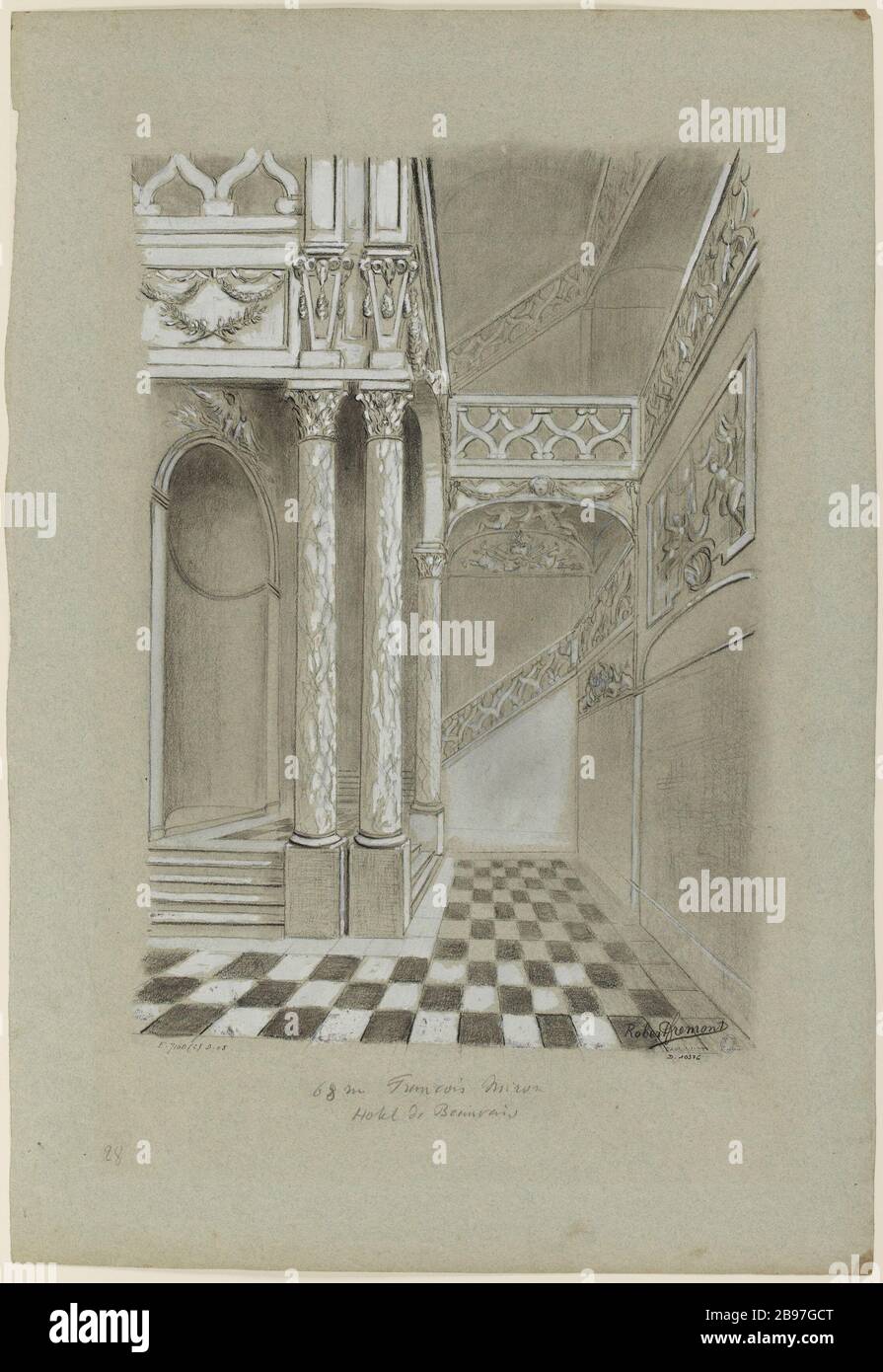 All'interno dell'Hotel Beauvais 68 rue François Miron, 4 ° distretto Foto Stock