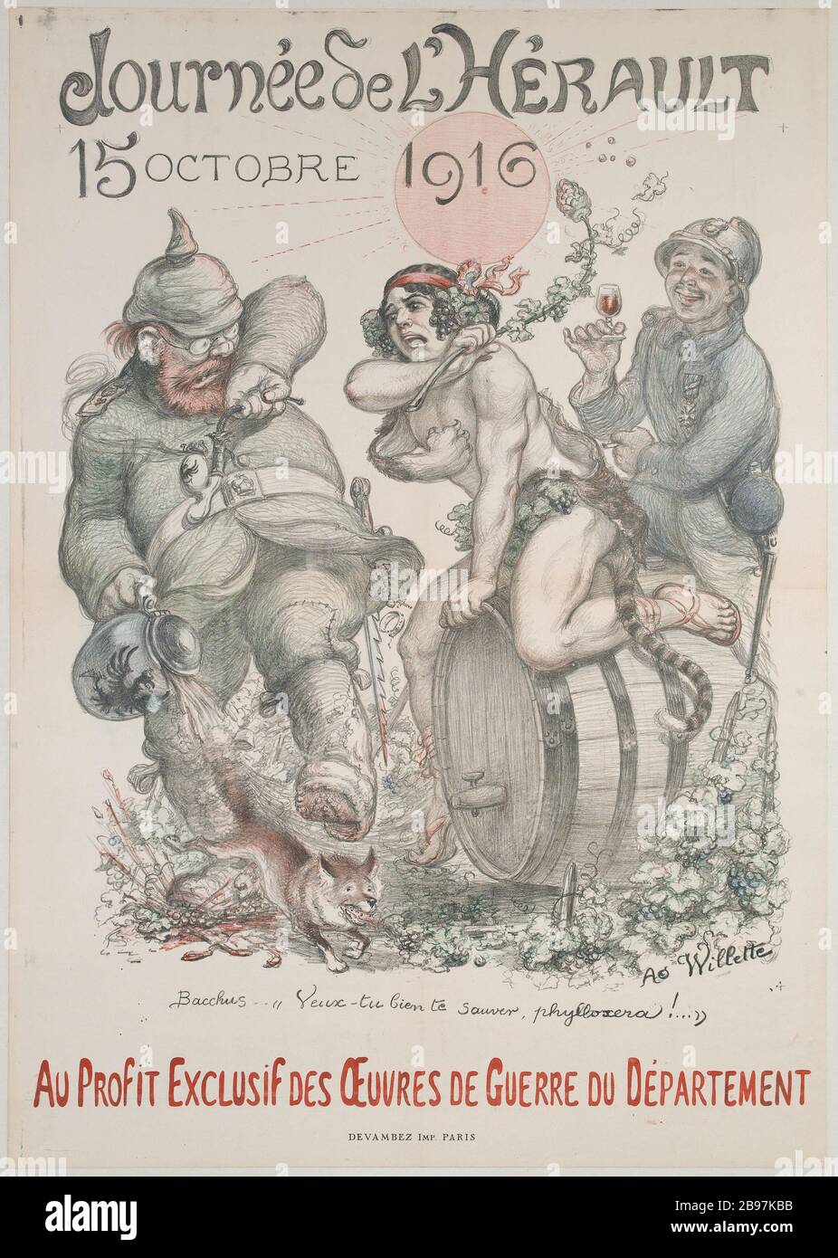 GIORNO HERAULT Adolphe Willette (1857-1926). "Journée de l'Hérault". Lithographie, 1916. Parigi, musée Carnavalet. Foto Stock