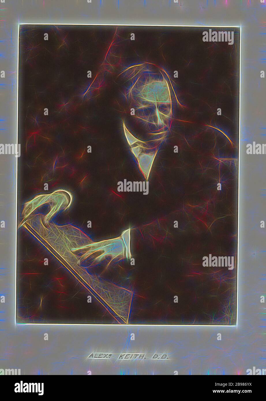 Alexander Keith, D.D., Hill & Adamson (scozzese, attivo 1843 - 1848), Scozia, 1843 - 1848, stampa su carta salata da un calotype negativo, 19.7 x 14.6 cm (7 3/4 x 5 3/4 pollici), Reimagined by Gibon, design di calda e allegra luce incandescente di luminosità e di radianza dei raggi. Arte classica reinventata con un tocco moderno. La fotografia ispirata al futurismo, abbracciando l'energia dinamica della tecnologia moderna, del movimento, della velocità e rivoluzionando la cultura. Foto Stock