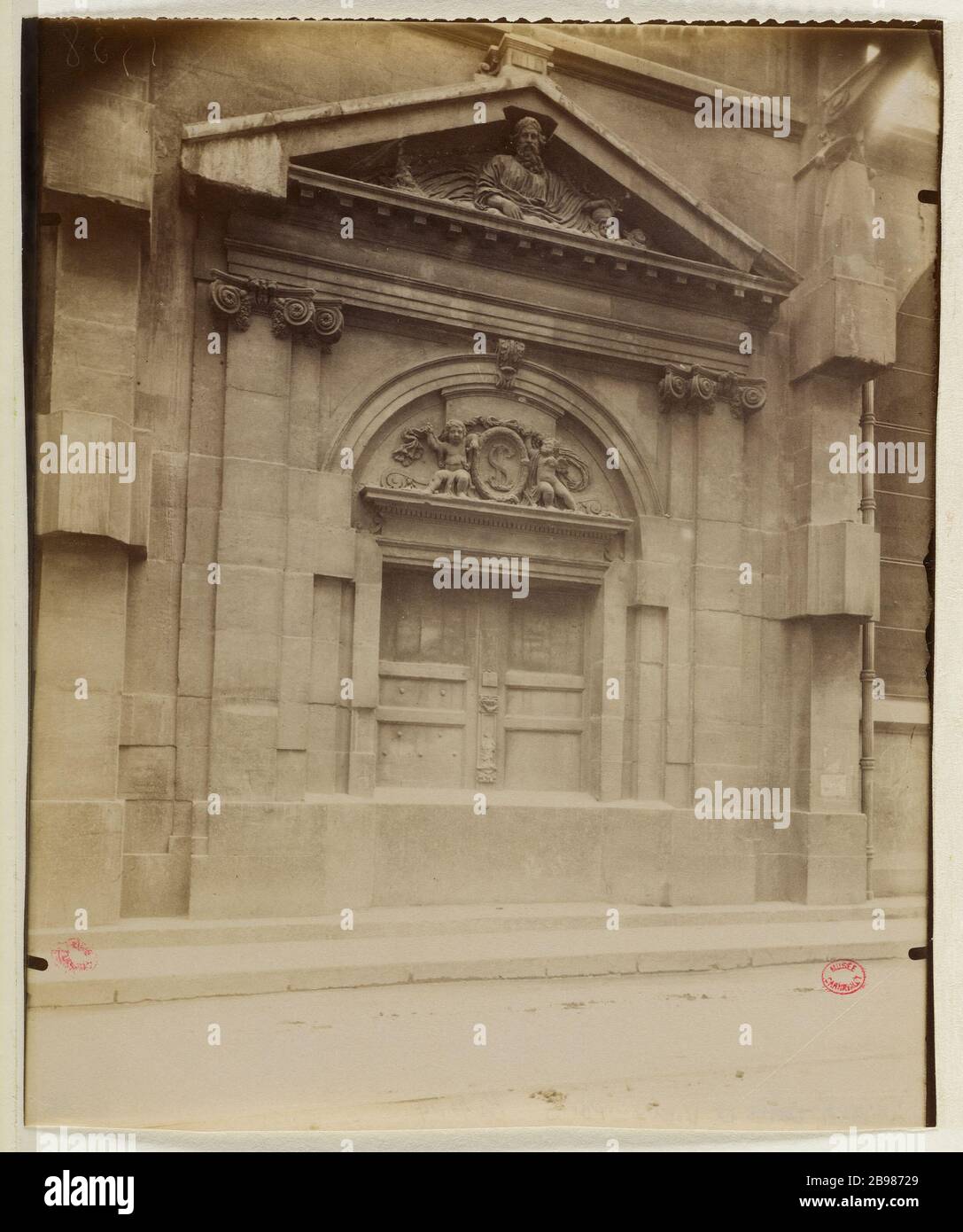 CHIESA DI SAN LORENZO VIA SIBOUR, 10 ° DISTRETTO, PARIGI Eglise Saint-Laurent, Rue Sibour, Parigi (Xème arr.), 1908. Photographie d'Eugène Atget (1857-1927). Parigi, musée Carnavalet. Foto Stock