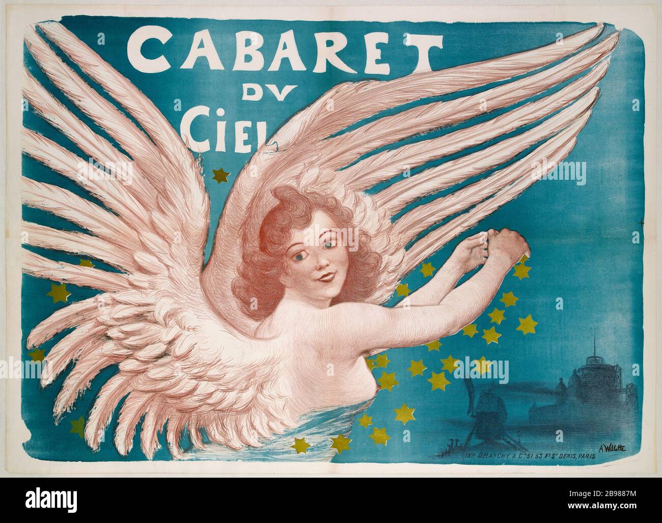 CABARET DEL PARADISO Adolphe Willette. 'Cabaret du Ciel'. Lithographie, 1880-1900. Parigi, musée Carnavalet. Foto Stock